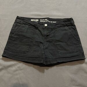 Women's mid rise but more like low rise Black Denim Shorts